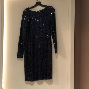Ralph Lauren Navy Sequin Cocktail Dress